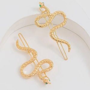 2pcs serpentine decor hair clips